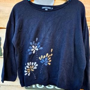 EUC - Gudrun Sjoden handpainted cotton sweater - M